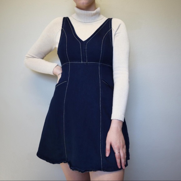 Cream Sweater & Blue Overall Dress BUNDLE - Picture 3 of 5